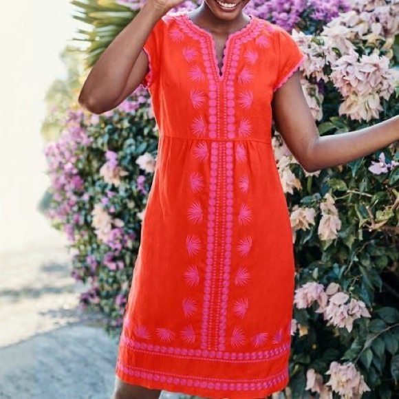 Boden Dresses & Skirts - Boden Bea Linen Embroidered Sheath Dress